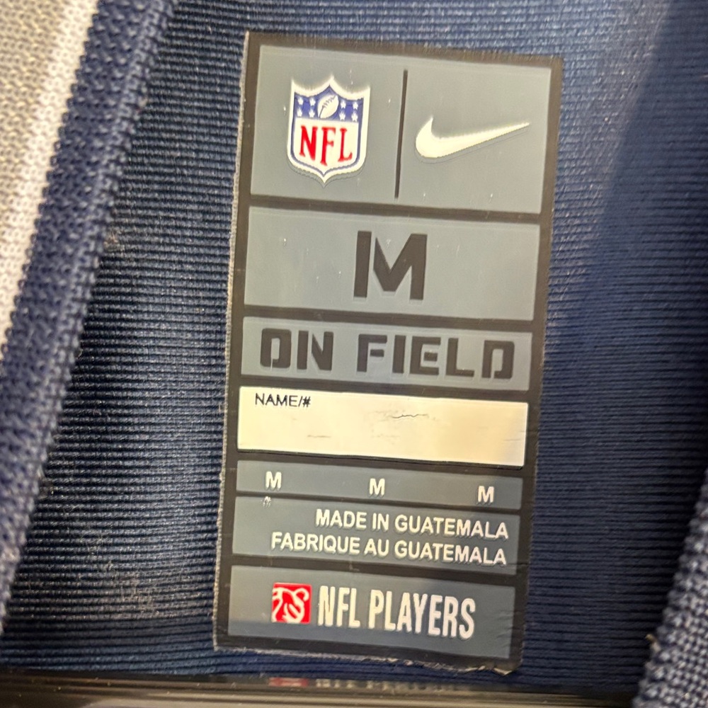 Nike Dallas Cowboys NFL on field 4 Prescott Dark Blue and White Men's Jersey EUC - Picture 5 of 6
